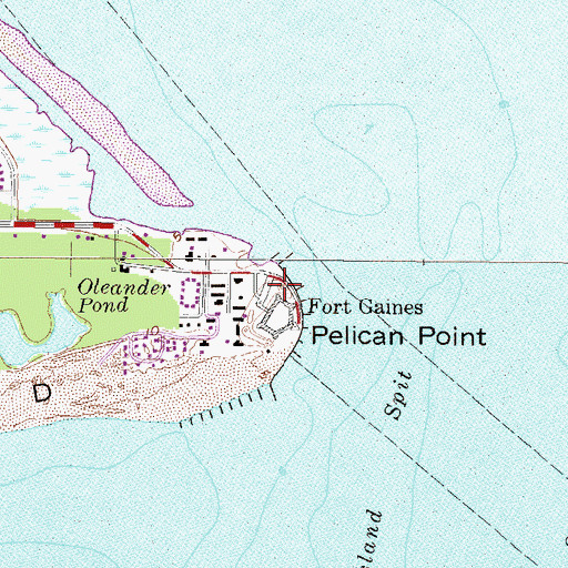 Topographic Map of Battery Terrett (historical), AL
