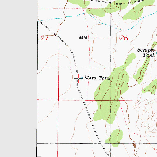 Topographic Map of Mesa Tank, NM