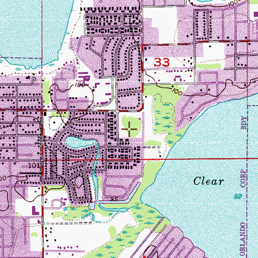 Topographic Map of Washington Shores Park, FL