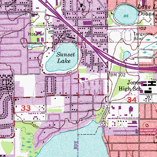 Topographic Map of Gilbert McQueen Park, FL