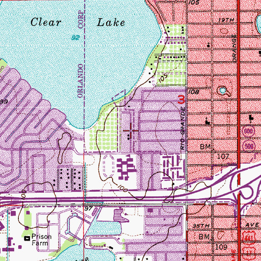Topographic Map of Clear Lake park, FL