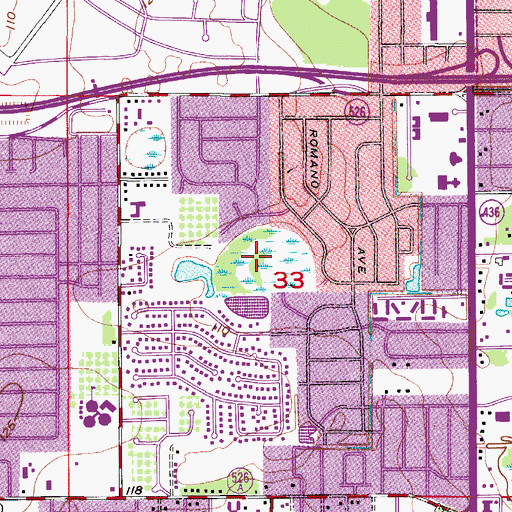 Topographic Map of Demetree Park, FL