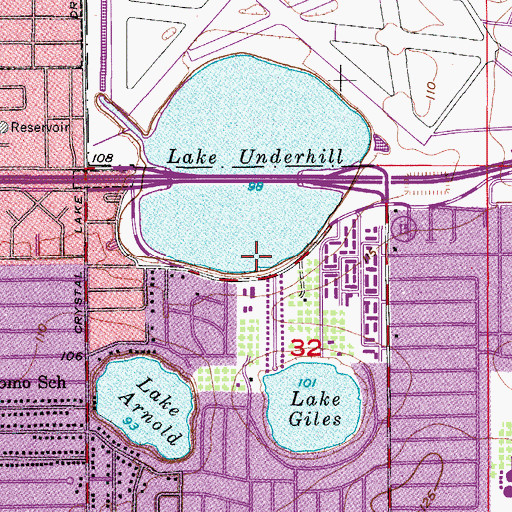 Topographic Map of Lake Underhill Park, FL