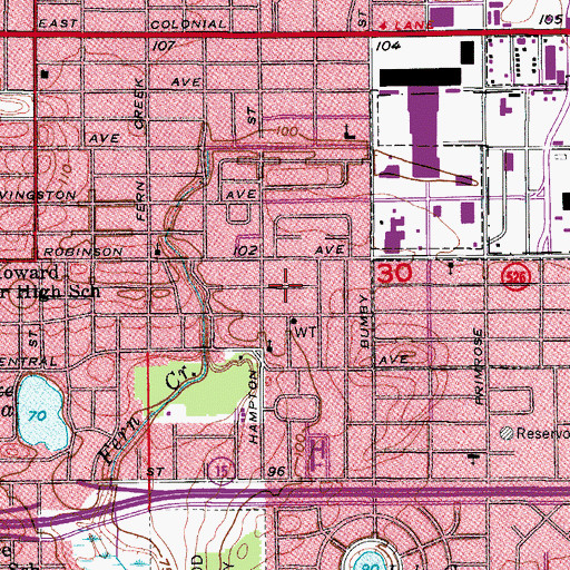 Topographic Map of Dickson Azalea Park, FL