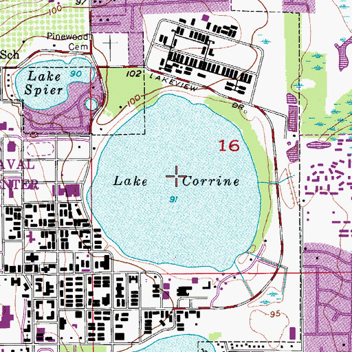 Topographic Map of Lake Baldwin, FL