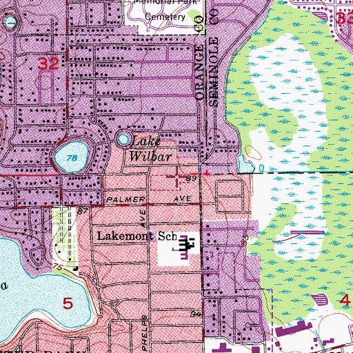 Topographic Map of Lakemont Park, FL