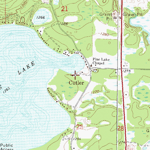 Topographic Map of Cutler, MN