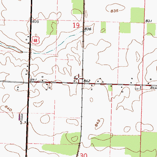 Topographic Map of Beagle Post Office (historical), OH