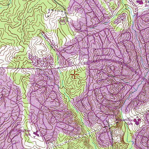Topographic Map of Beville Middle School, VA