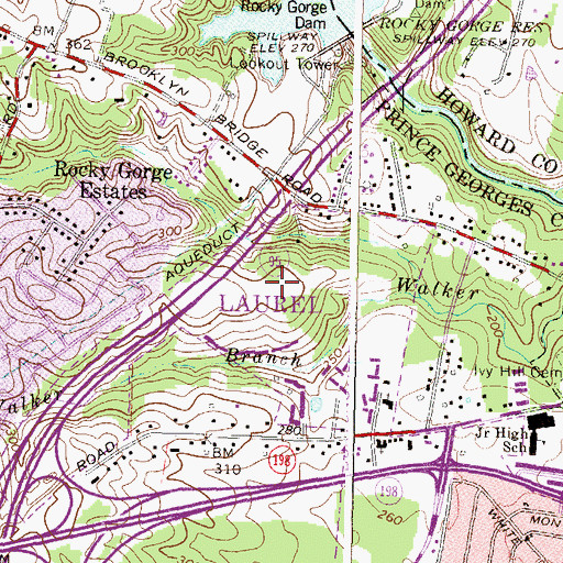 Topographic Map of Scotchtown Hills Elementary School, MD