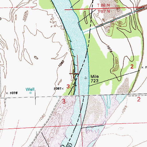 Topographic Map of Dakota Bend Wildlife Area, IA