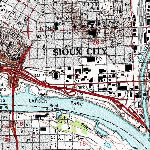 Topographic Map of Siouxland Radiation/Oncology Center, IA