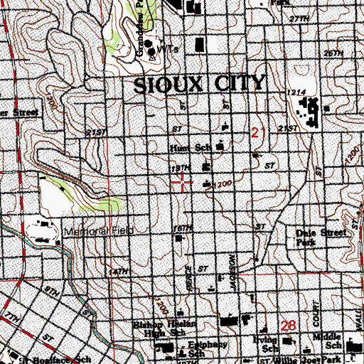 Topographic Map of Sioux City Urological Associates Center, IA