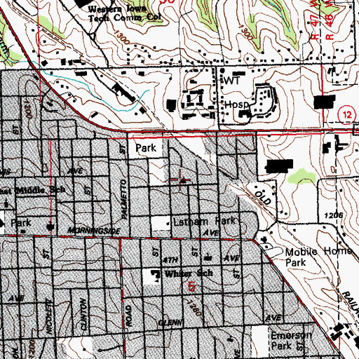 Topographic Map of Morningside Church of Christ, IA