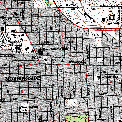 Topographic Map of Morningside Presbyterian Church, IA