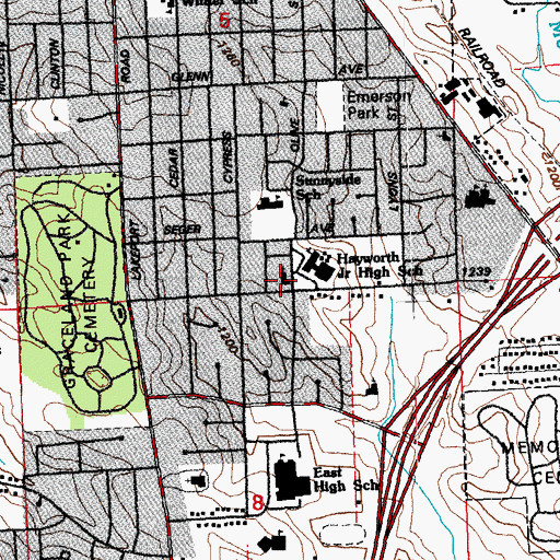 Topographic Map of Morningside Baptist Church, IA