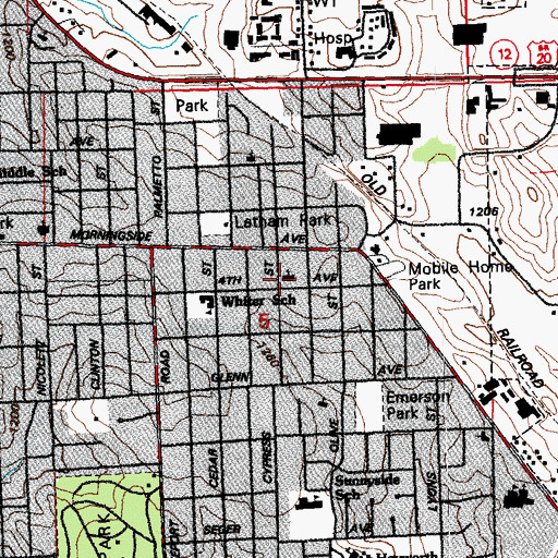 Topographic Map of Saint James United Methodist Church, IA