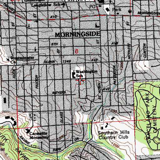 Topographic Map of Washington Heights Chapel, IA