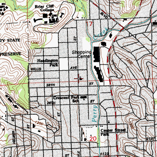 Topographic Map of Crescent Park Methodist Church, IA