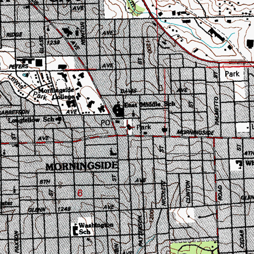 Topographic Map of Morningside Branch Library, IA