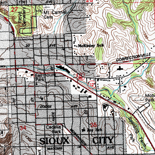 Topographic Map of Gordon Plaza, IA