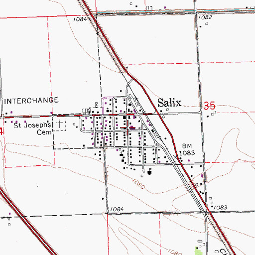 Topographic Map of Salix City Hall, IA