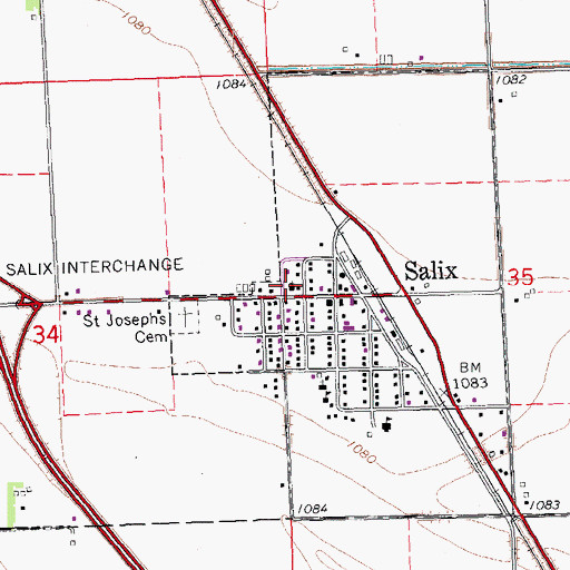 Topographic Map of Salix Community United Methodist Church, IA