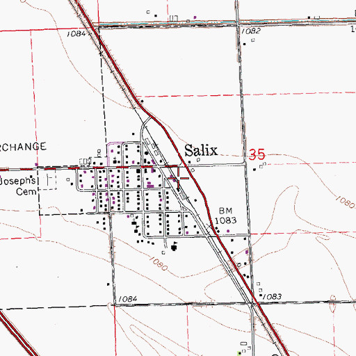Topographic Map of Salix, IA