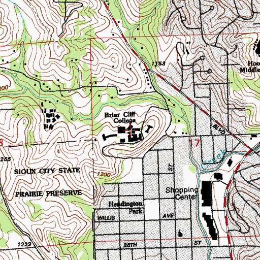Topographic Map of North Hall, IA