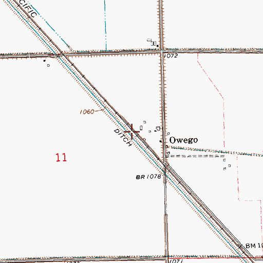 Topographic Map of Owego (historical), IA