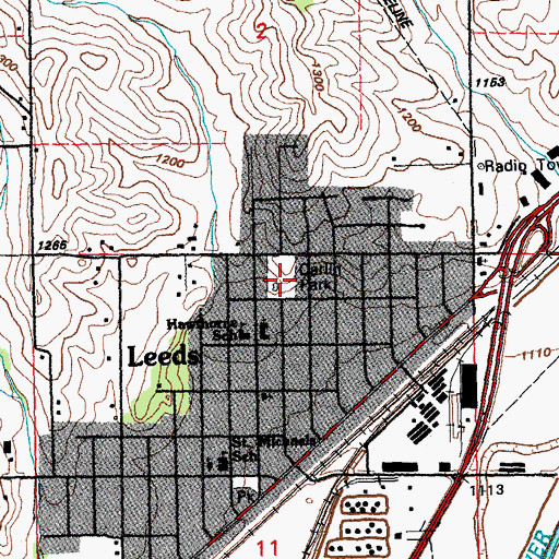 Topographic Map of Carlin Park, IA