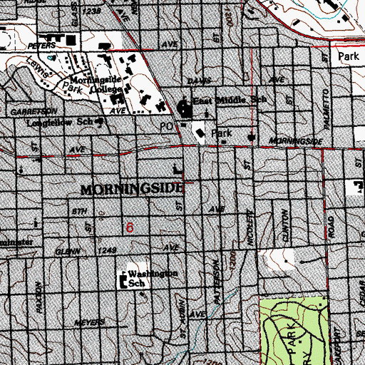 Topographic Map of Morningside (historical), IA