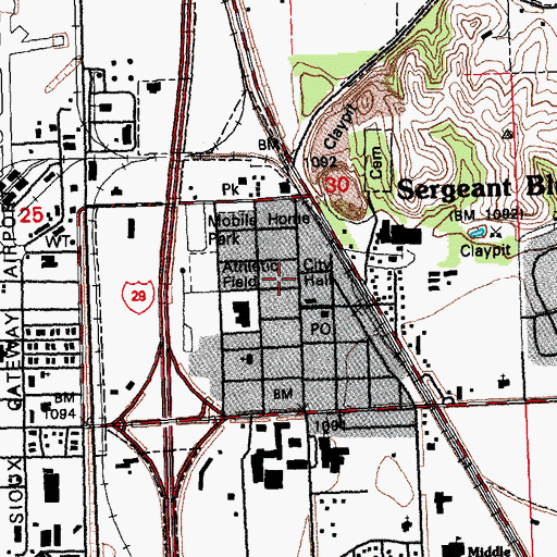 Topographic Map of Sergeant Bluff Police Department, IA