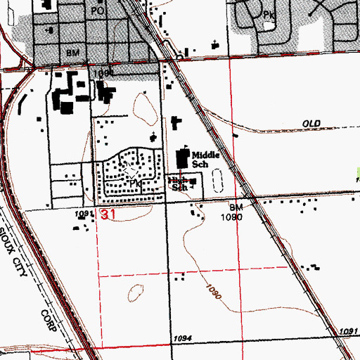 Topographic Map of Sergeant Bluff - Luton High School, IA