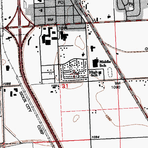 Topographic Map of Jewel Park, IA