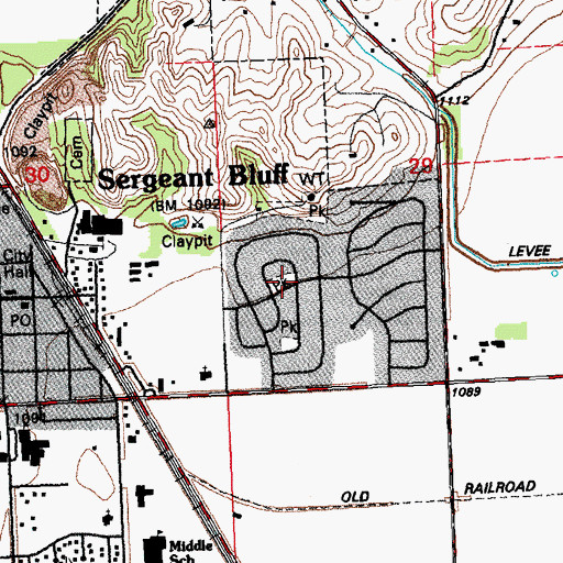 Topographic Map of Wilde Park, IA