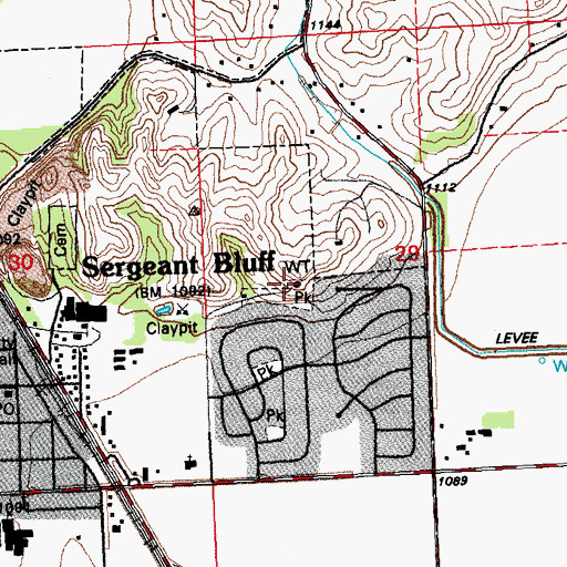 Topographic Map of Baker Park, IA