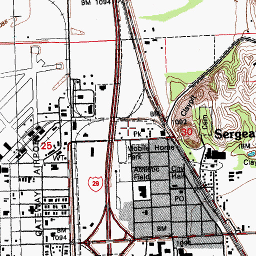 Topographic Map of Jefferson Park, IA