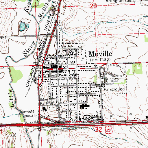 Topographic Map of Immaculate Conception Catholic Church, IA