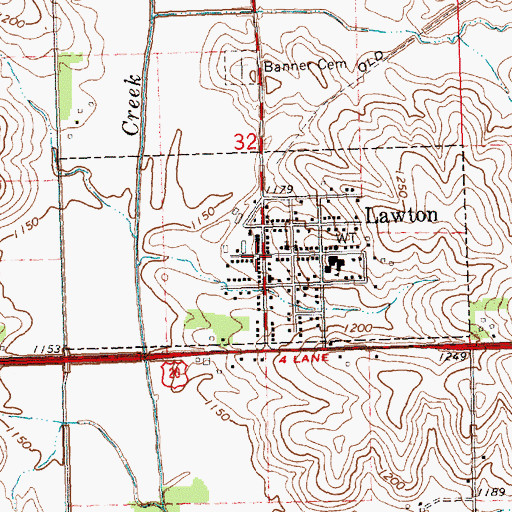 Topographic Map of Community Presbyterian Church, IA
