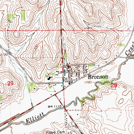 Topographic Map of Elliott Creek Presbyterian Church, IA