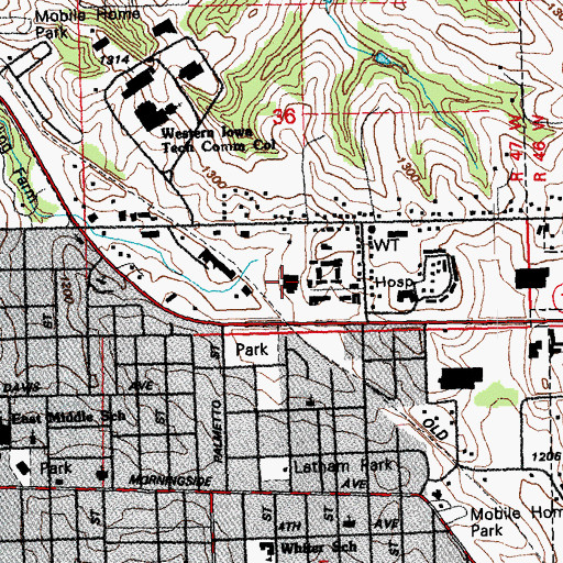 Topographic Map of Mechanical Technologies Building, IA
