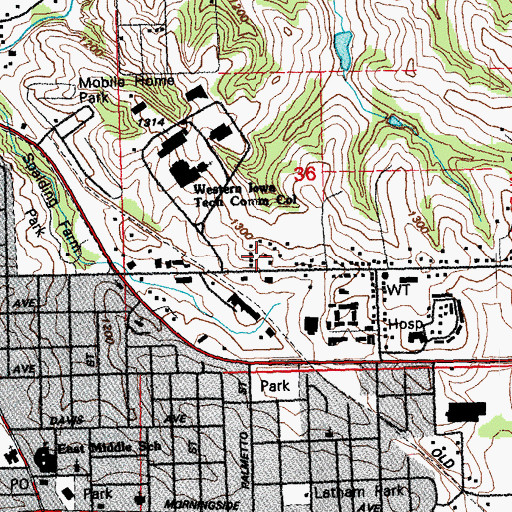 Topographic Map of Student Housing, IA