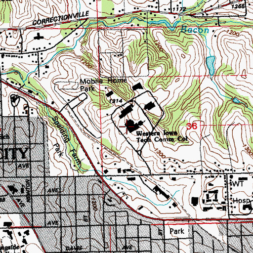 Topographic Map of Doctor Robert H Kiser Building, IA
