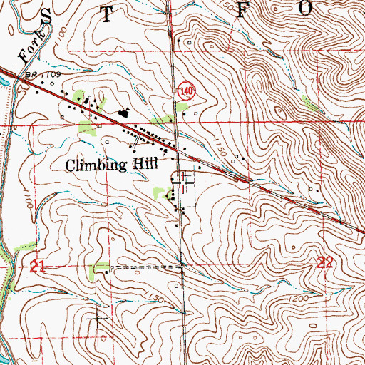 Topographic Map of Climbing Hill Cemetery, IA