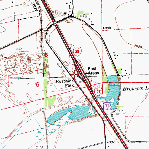 Topographic Map of Sergeant Bluff South Bound Rist Area, IA
