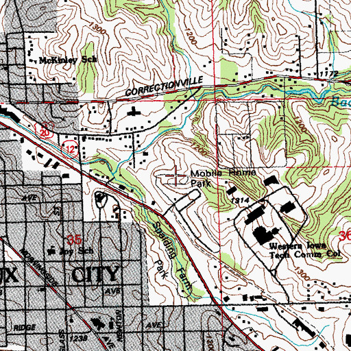 Topographic Map of Regency of Sioux City, IA