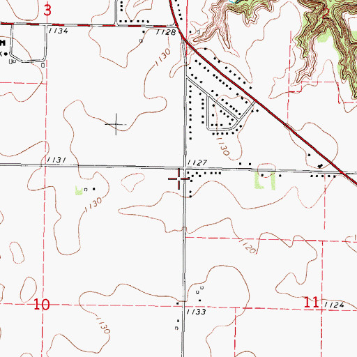 Topographic Map of Greenside Post Office (historical), IA