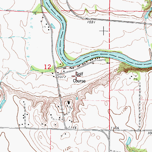 Topographic Map of Lakeside Municipal Golf Course, IA