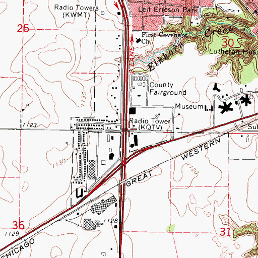Topographic Map of First Assembly of God Church, IA